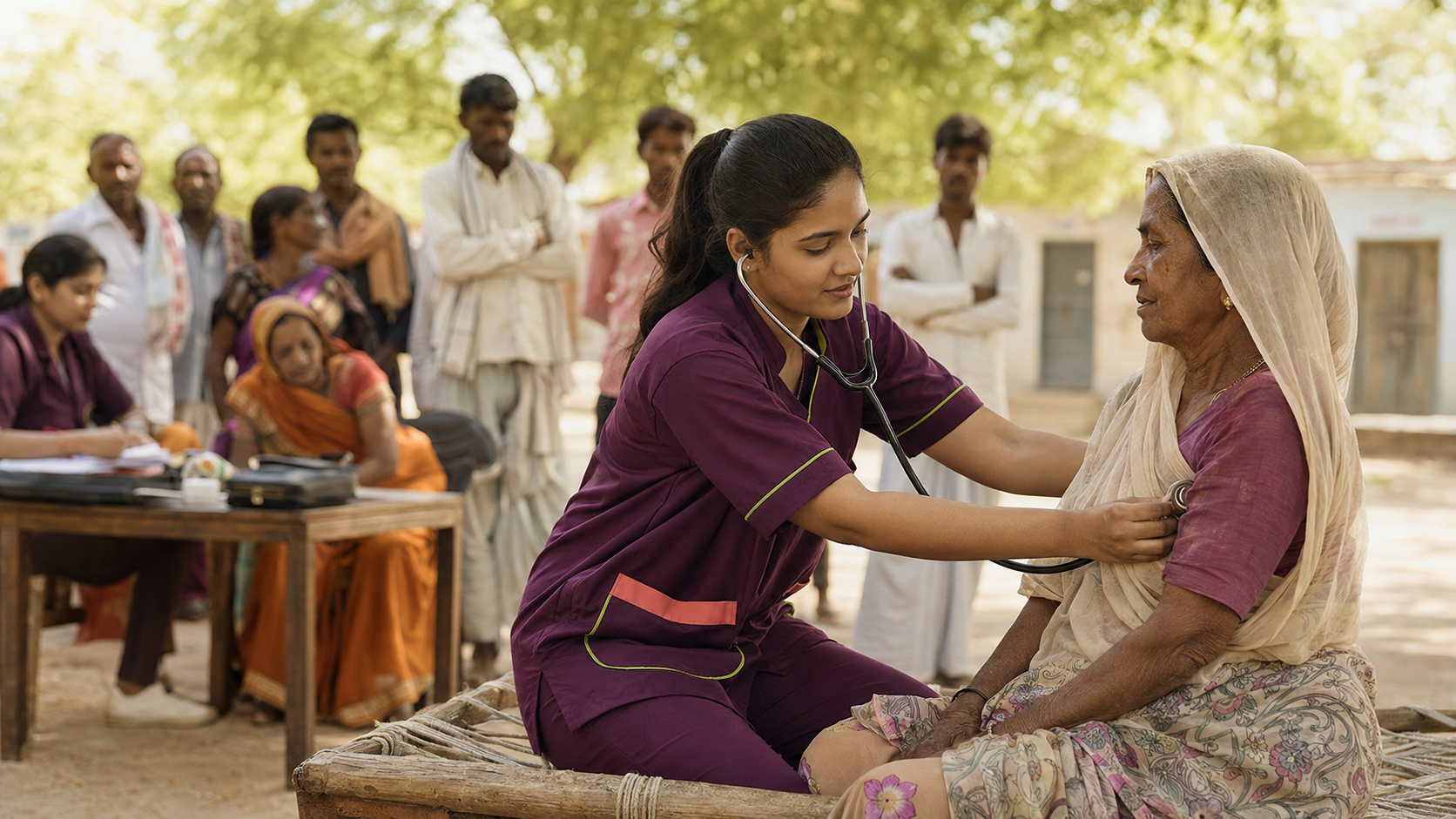 Treatmate clinician conducting a community health outreach program
